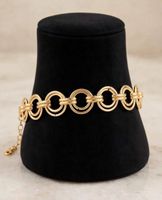 Bracciale catena a cerchi color oro nuovo con chiusura