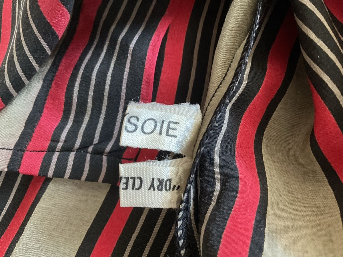 Chloé Camicette: Chloé chemisier en soie rayée multicolore – Usato da Corseaux venduto da Mililaforet75 5