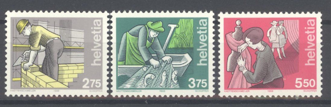 Tutti i francobolli: 1989, Mensch und Berufe I ** – Nuovo (secondo la descrizione) da Willisau venduto da Vollstempel