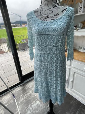 ★Hellblaues Spitzenkleid★ Gr. M★ Festkleid ★Abend Garderobe★