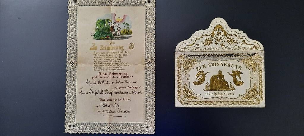 Documenti: Antiker Taufschein mit Couvert 1856 – Usato da Oberkulm venduto da Rrene65