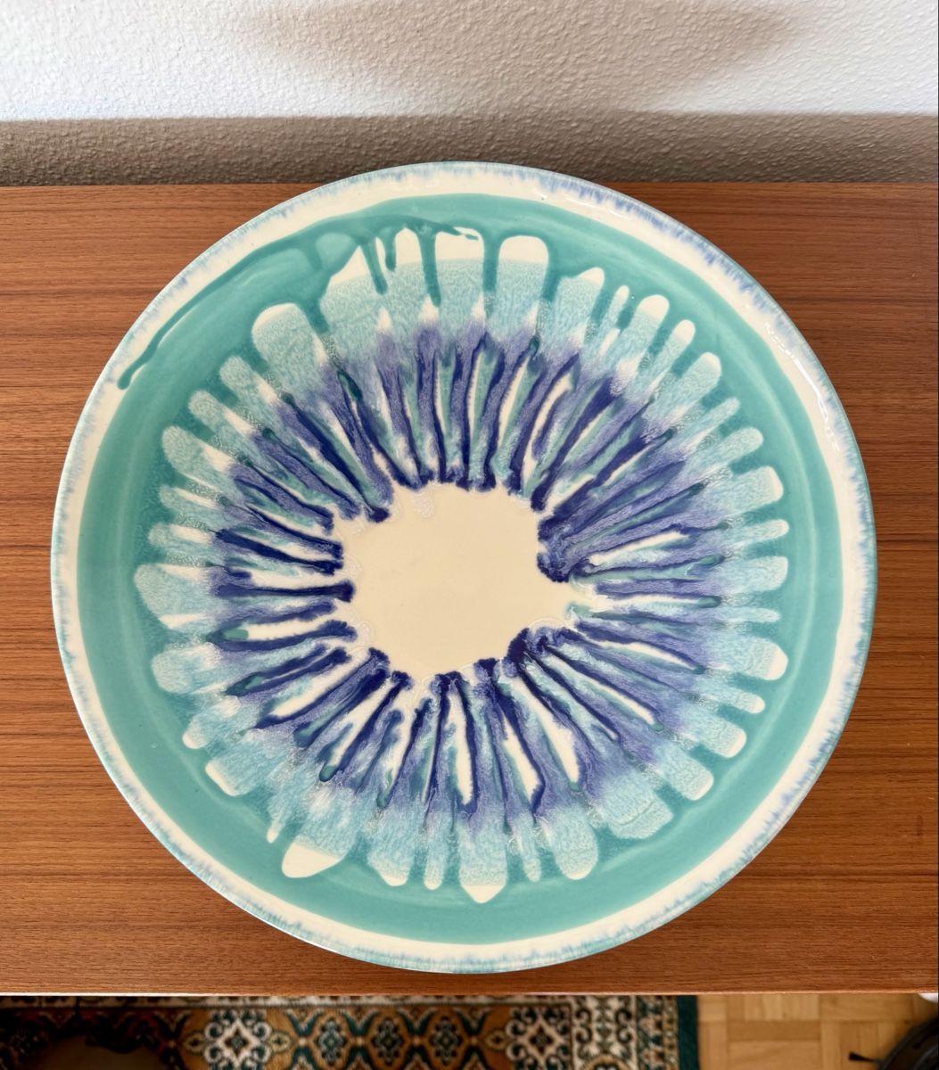Ciotole: Ceramic Bowl Decorative Design, Vibrant Blue and Aqua – Usato da Meilen venduto da ama_2m6v