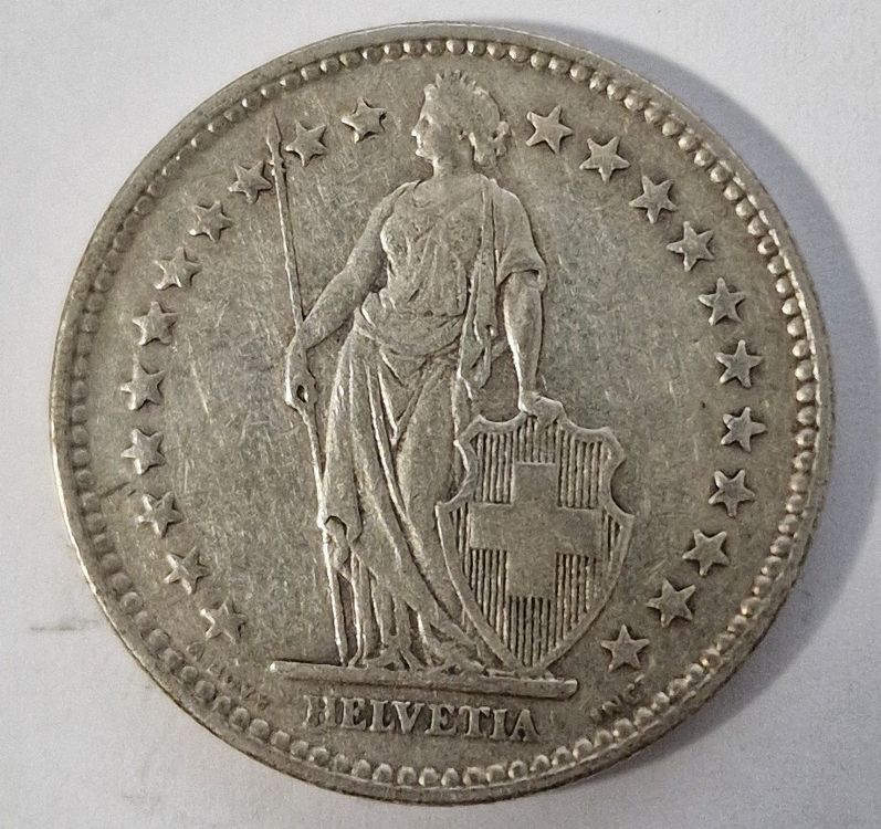 Tutti le monete: 2 Franken 1921 Schweiz Silber – Usato da Mitlödi venduto da Raphy1996 1