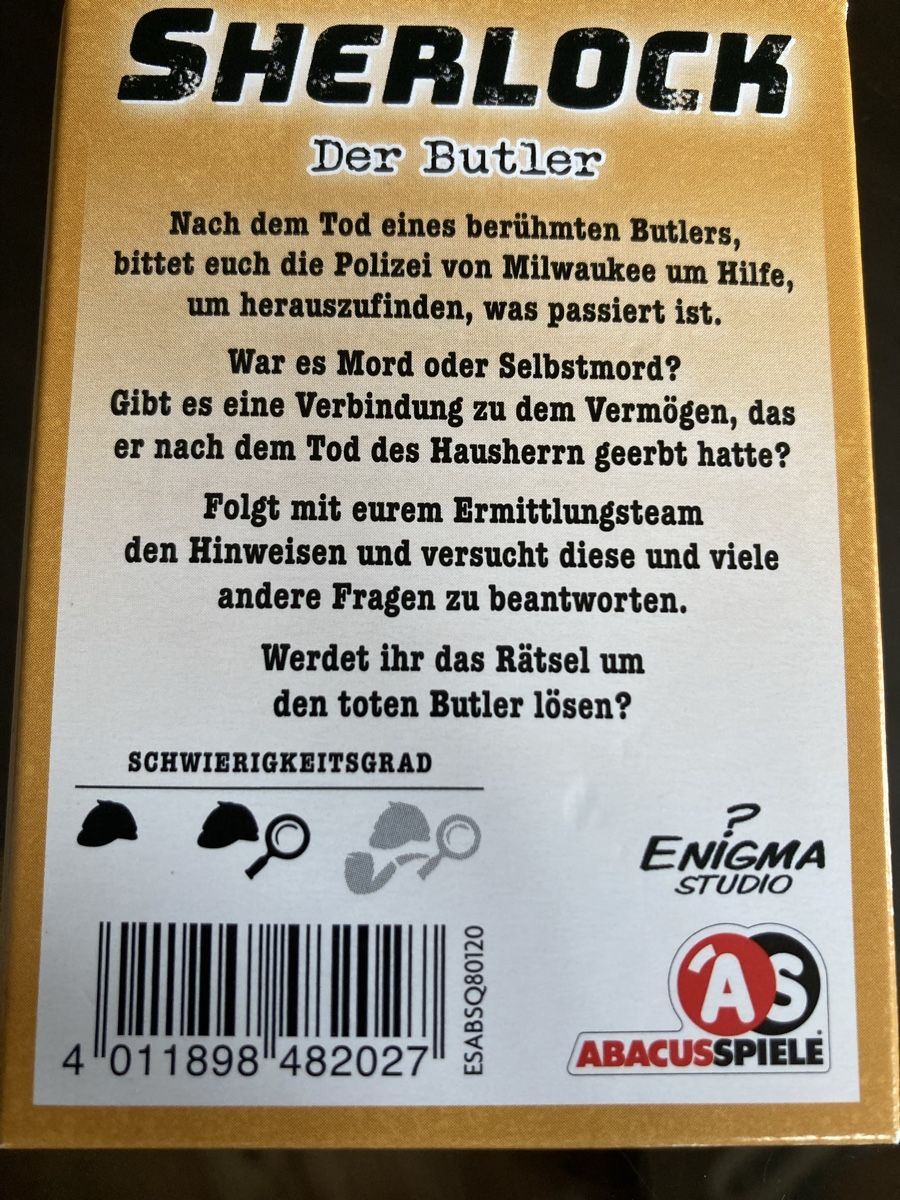 Spiele: Spiel Sherlock, Der Butler – Gebraucht aus Emmenbrücke von JJ_89 2