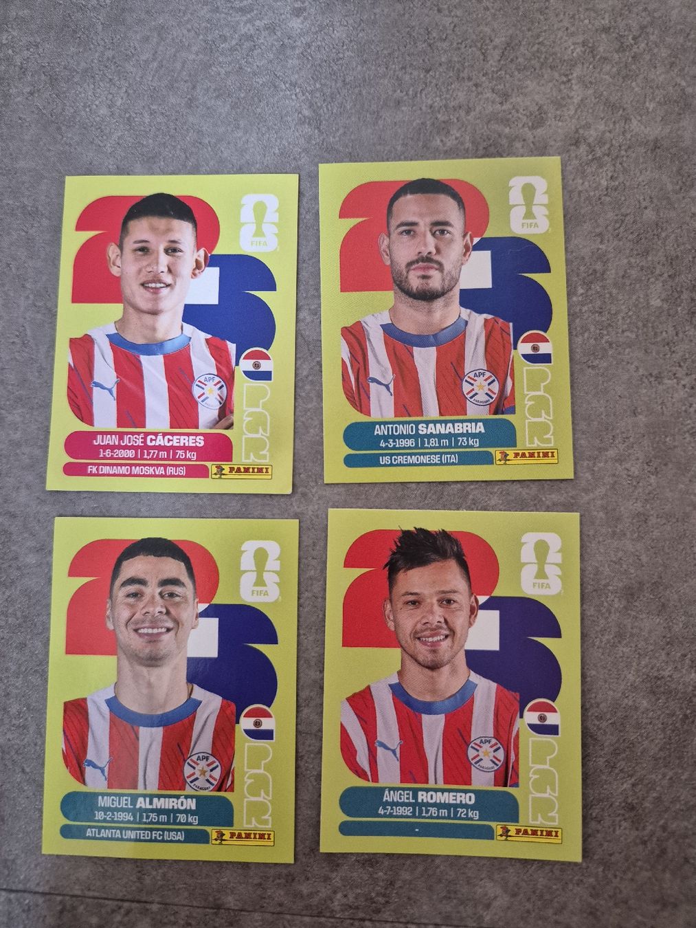 Panini Cartes à collectionner: 4 Paninibildli Paraguay – Neuf (Voir description) à Escholzmatt par Commessa