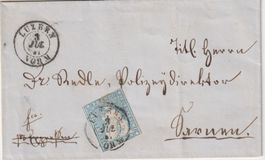 Strubel 23E hellblau auf Brief (Luzern) SBK 1100.-