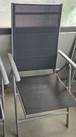 6 Gartenstühle, klappbar Metall Textil grau