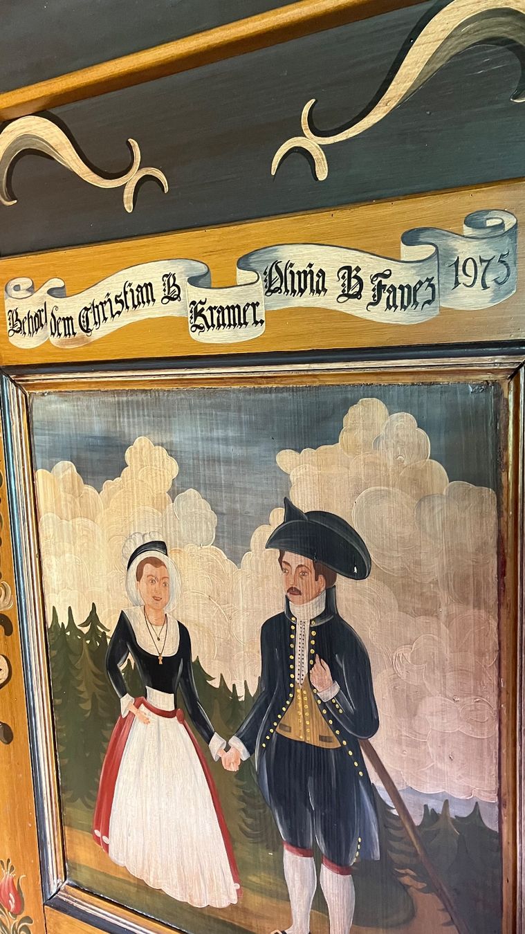 Schränke: Armoire peinte mariage bemalter Schrank rustique rustikal – Gebraucht aus St-Cierges von LeRegain 3