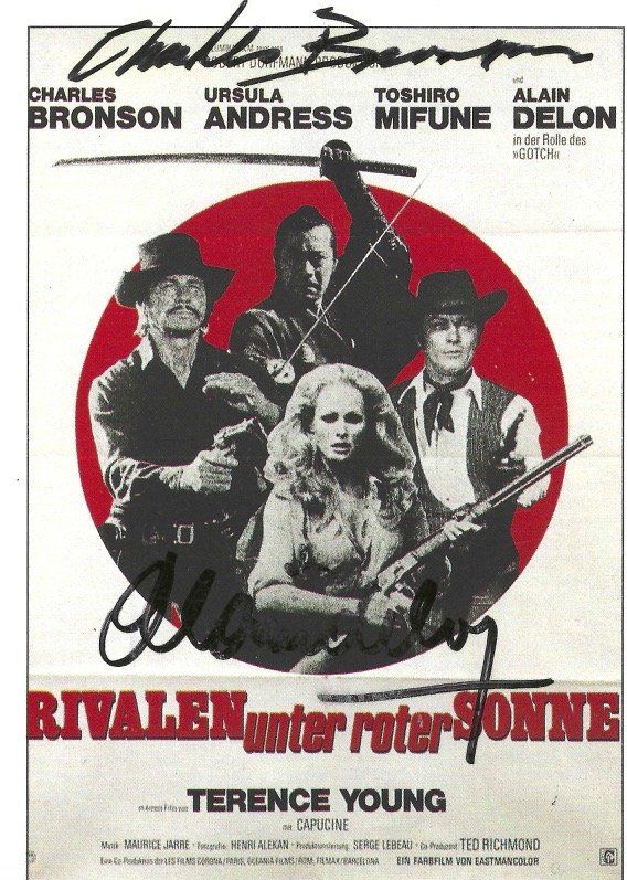 Autografi: BRONSON / DELON original Autogramm auf Posterkarte – Usato da Guntershausen venduto da sign4me