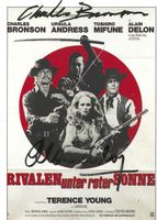 BRONSON / DELON original Autogramm auf Posterkarte