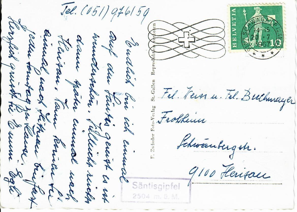Ansichtskarten: Säntis – Gebraucht aus Hochdorf von Ziegel-16 1