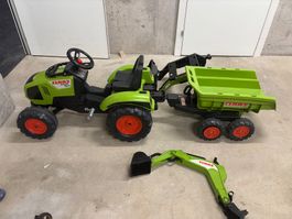 CLAAS Kindertraktor mit Anhänger und Frontlader