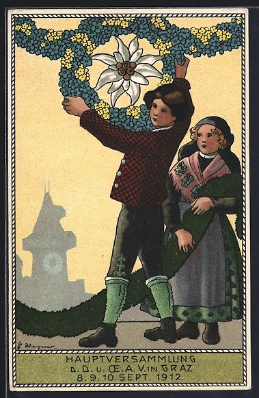 Cartes postales: sign. E. Wagner: Graz, Hauptversammlung  – D'occasion à Berlin par bartko-reher