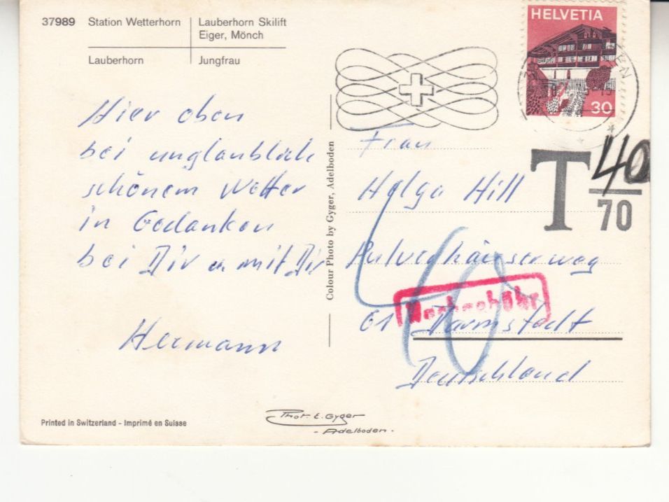 Cartoline postali: Kleine Scheidegg 1975 – Usato da Bürglen TG venduto da StampGraf 1