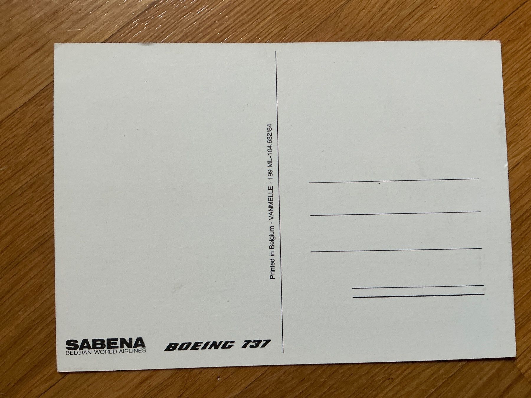 Cartes postales: Sabena Postkarte Boeing 737 – D'occasion à Maur par 20hcodracir11 1