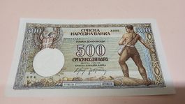 Serbische 500 Dinar Banknote - Seltenes Sammlerstück!1942