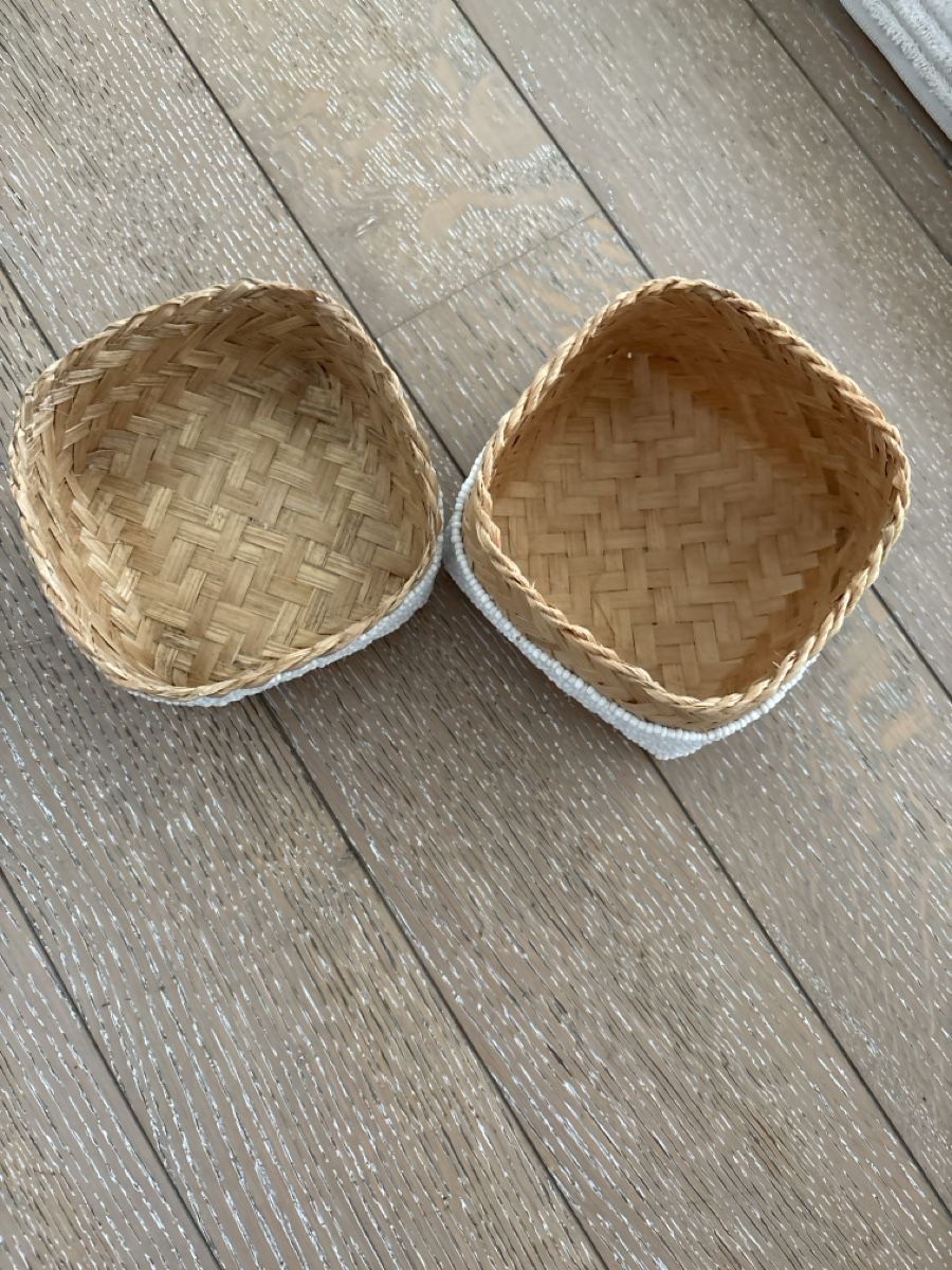 Portagioie: Woven storage box bamboo white beads square good condition – Nuovo (secondo la descrizione) da Zürich venduto da muz_5h6k 2