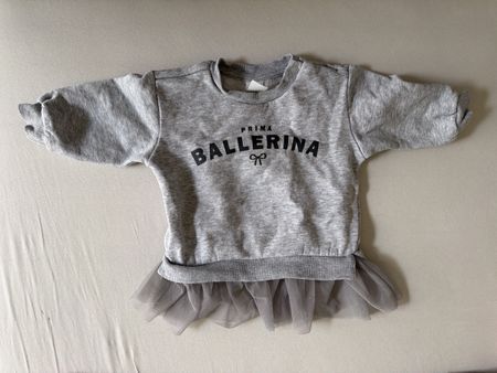 Baby Pullover Ballerina grau mit Tüllrock Grösse 74