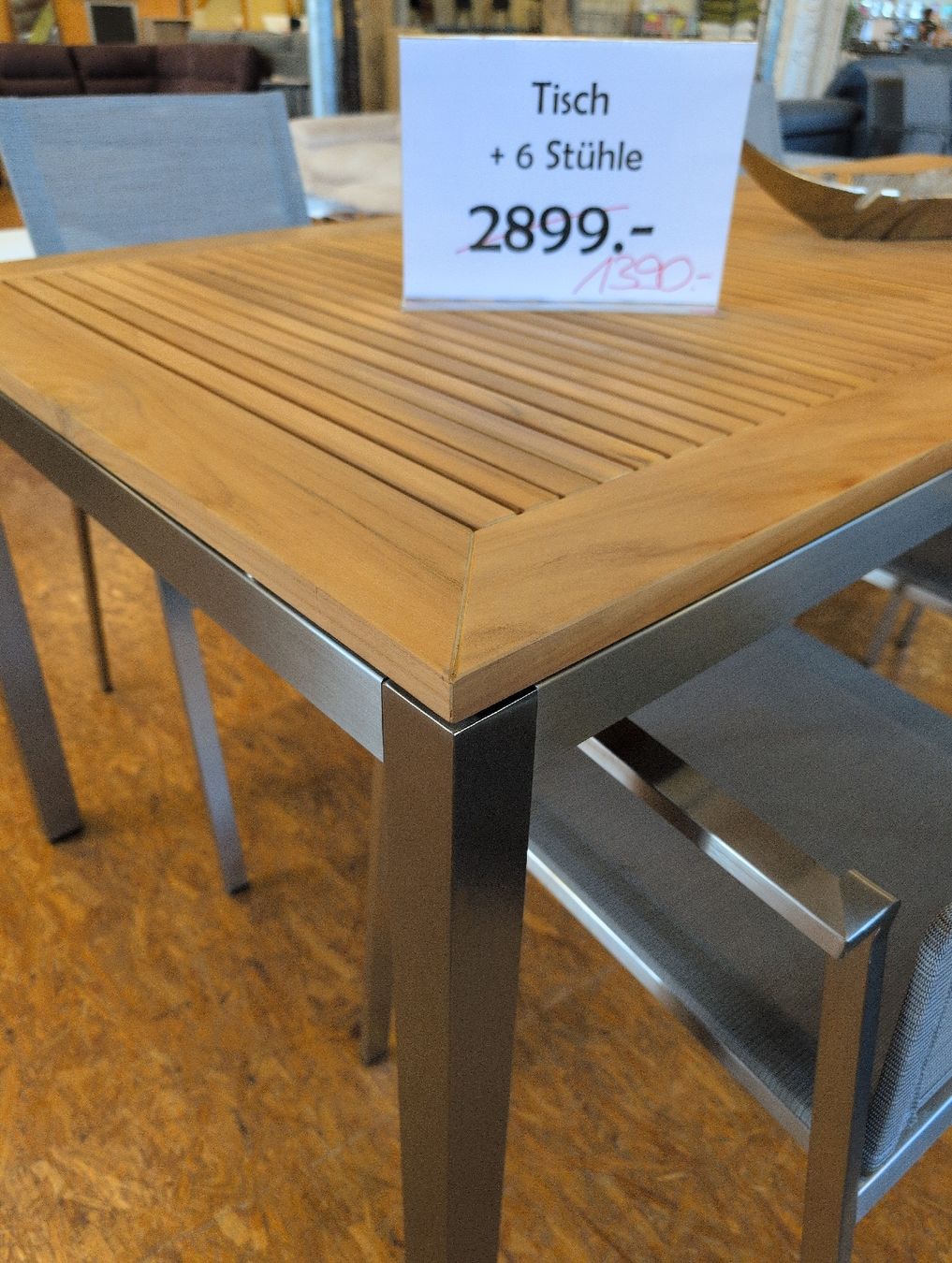 Set di tavolo e panche: Gartentisch + 6 Stühle ab Ausstellung  – Nuovo (secondo la descrizione) da Grabs venduto da Moebelsparadies 2