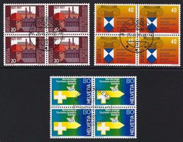 1977 kompl. Satz Werbemarken II 4er-Blocks ⊞ 591-593 gest. ʘ