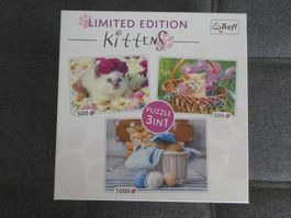 3 Trefl-Puzzles 1 x 1'000 und 2 x 500 Teile Kittens