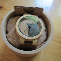 Bobo Bird Armbanduhr aus Kork mit Wolfskopf