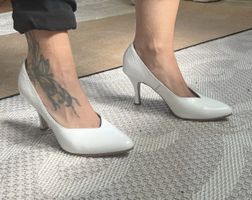 Elegante Pumps von Pazolini Leder Kroko Print weiss Gr. 37