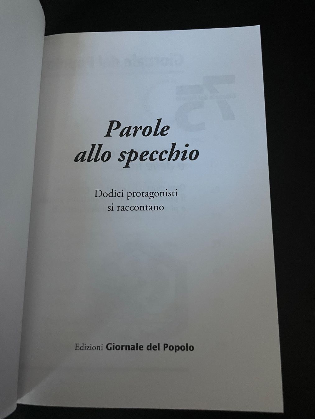 Libri: Parole allo specchio. Dodici protagonisti si raccontano – Usato da Minusio venduto da jas_ry5h 2