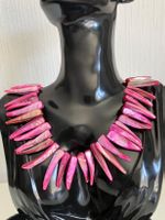 Collier d'été rose flashy en coquillage véritable - Neuf!