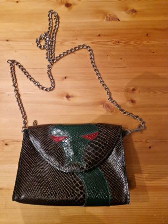 Handtasche Schlange Leder mit Kette