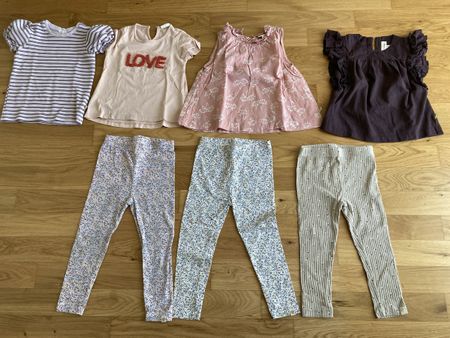 Sommer-Mädchenkleider/Leggings-Set Grösse 98/104 Pomp de Lux