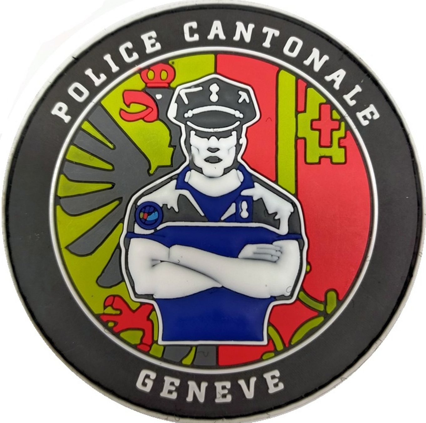 Swiss Plaketten & Abzeichen: Polizei Cantonale Patch Kanton Genf Sammler mit Klett. – Neu und originalverpackt aus Emmenbrücke von F.ingl-1947