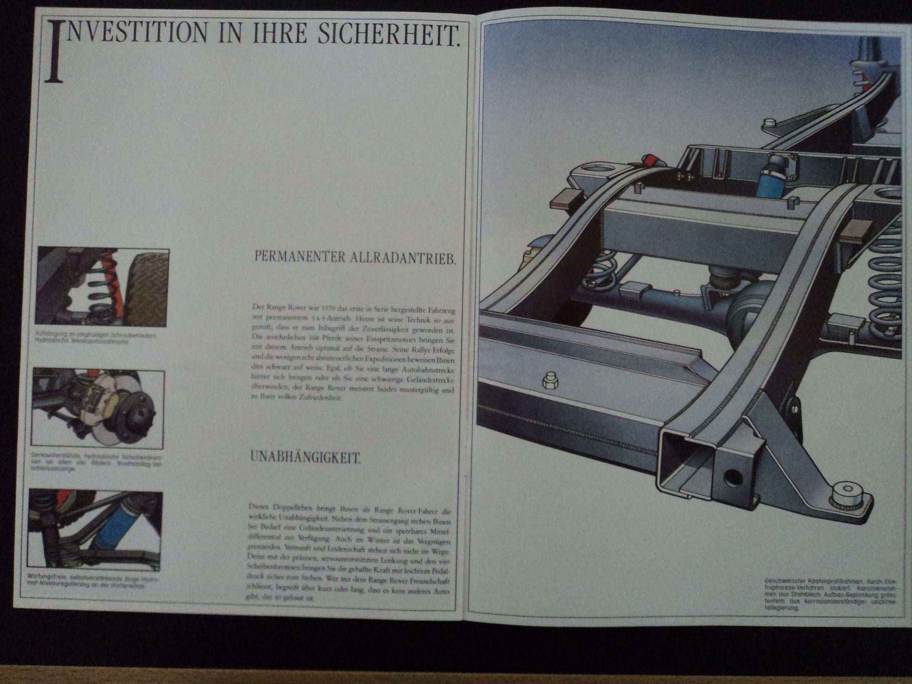 Rover Documenti: Prospekt Range Rover 1986 – Usato da Schwarzenburg venduto da modelCARama 2