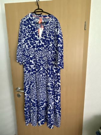 Neues Street One Maxi Kleid Gr 38 blau weisd