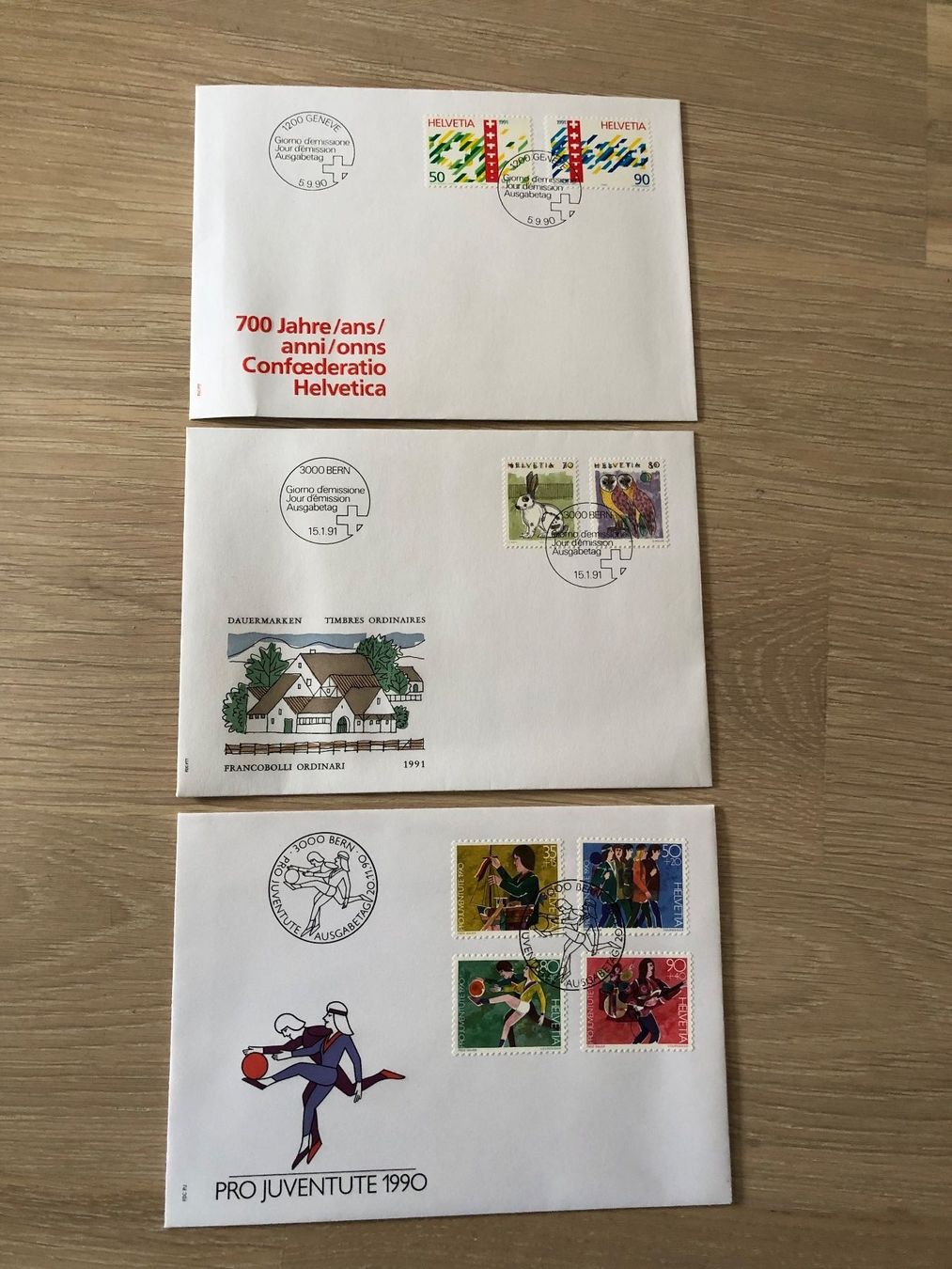 Buste & buste per spedizione: 9 verschiedene FDC Kuverts ° – Usato da Thalwil venduto da holoarte 2