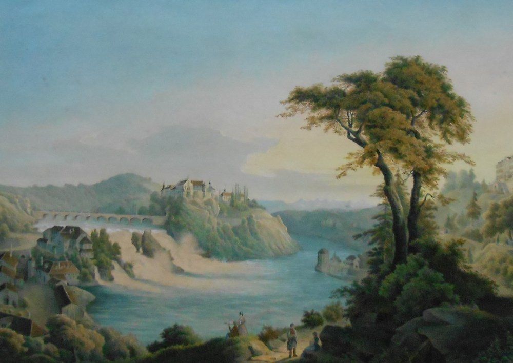 Incisioni: Rheinfall. Grossformatige Ansicht von ca 1880. – Usato da Basel venduto da Domba 1