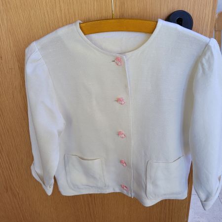 Kinderjacke oder Bolero weiss von Schneiderin genäht