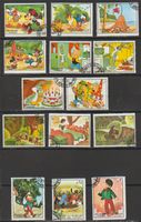Timbres Disney Mickey Donald Bugs Bunny Sharjah 1970s