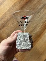 Martini Glas mit Steinfuss Unikat neuwertig