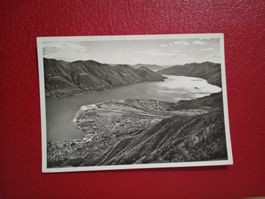 Locarno Vista da Cardada con Delta e Lago Maggiore s/w Karte