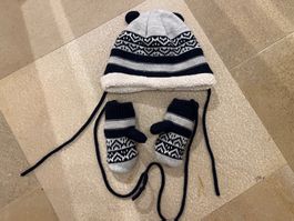 Ensemble bonnet et moufles bébé 1-2 ans tête:48 - 50cm