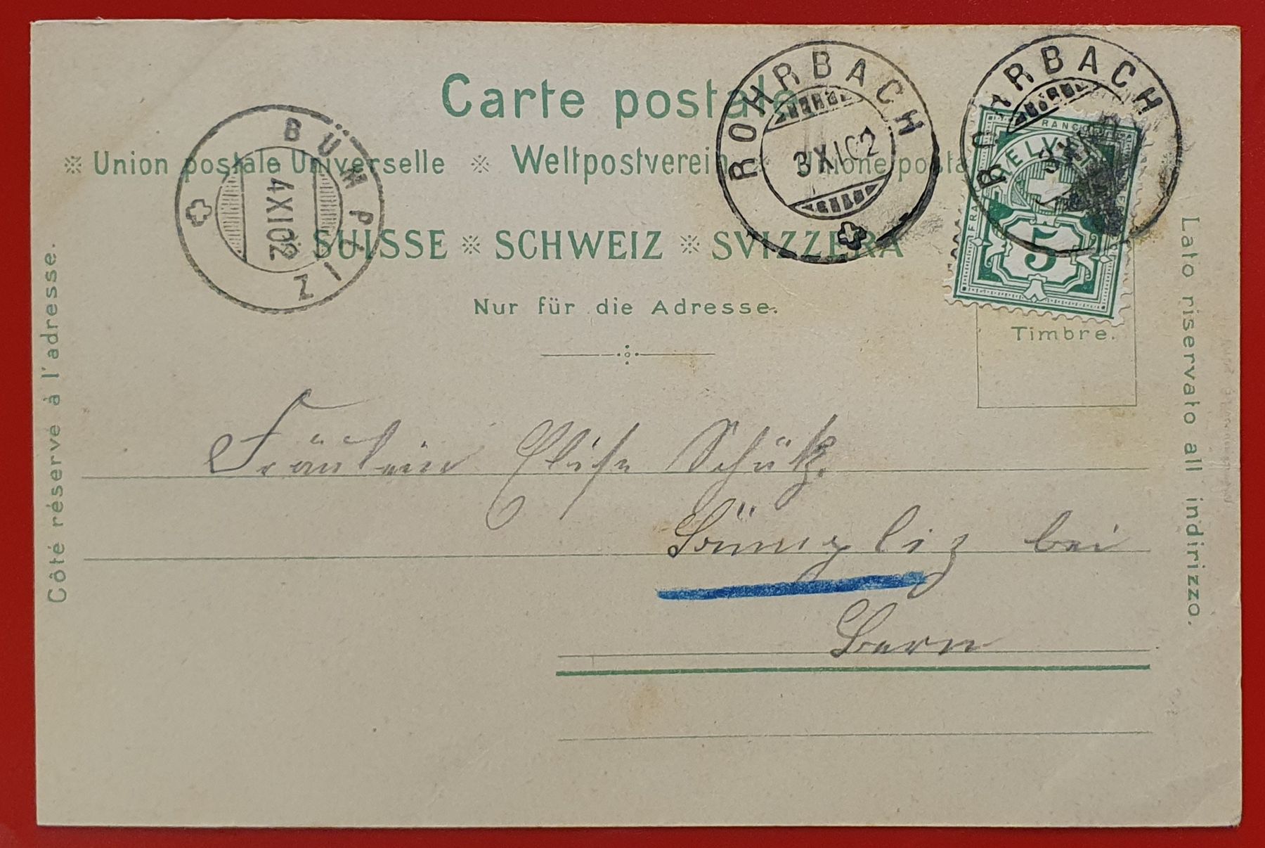 Cartoline postali: Gruss aus Rohrbach 1902 – Usato da Kreuzlingen venduto da Rschweiz1 1