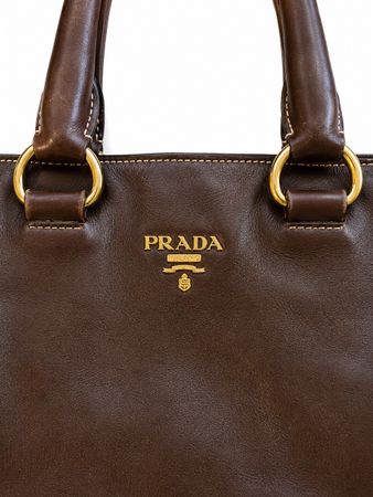 Prada Shopper Leder braun, inkl. Schulterriemen