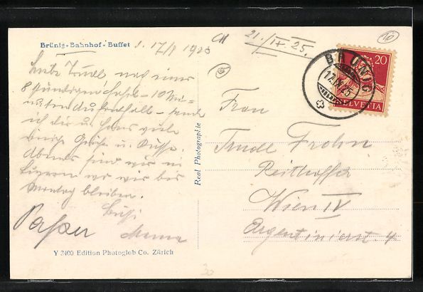Cartoline postali: Brünig, Bahnhof mit Restaurant Bahnhof- – Usato da Berlin venduto da bartko-reher 1