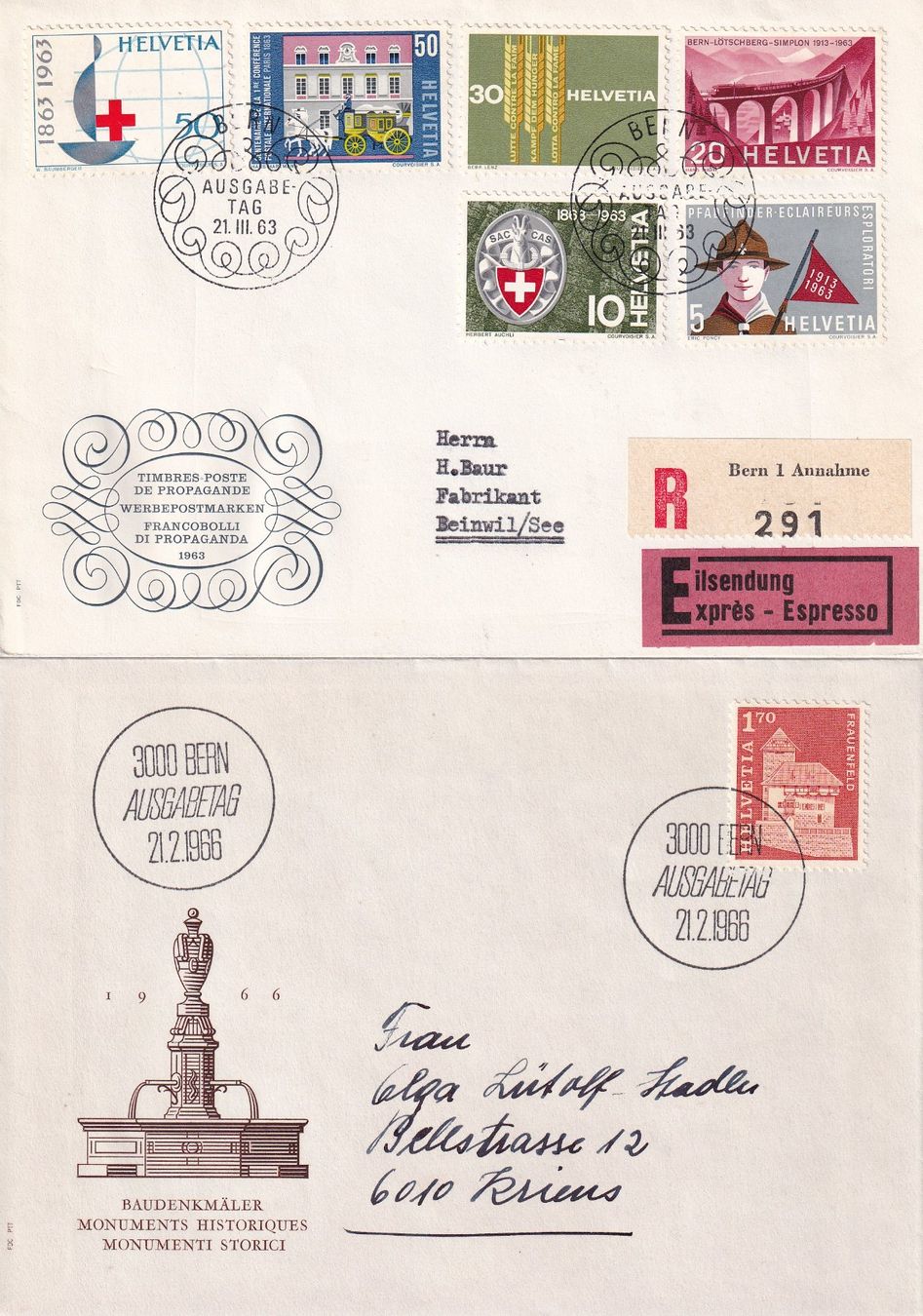 Tutti i francobolli: Lot 8 Briefe FDC 1960 - 1966 – Usato da Rossa venduto da becky05 2