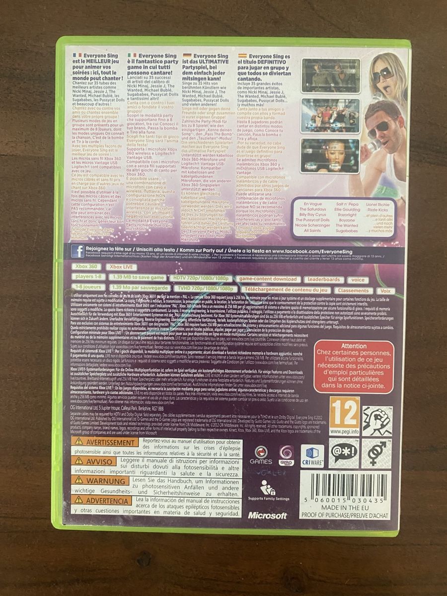 Microsoft Spiele: Everyone Sing für Xbox 360 – Gebraucht aus Thunstetten von Virus_33 2