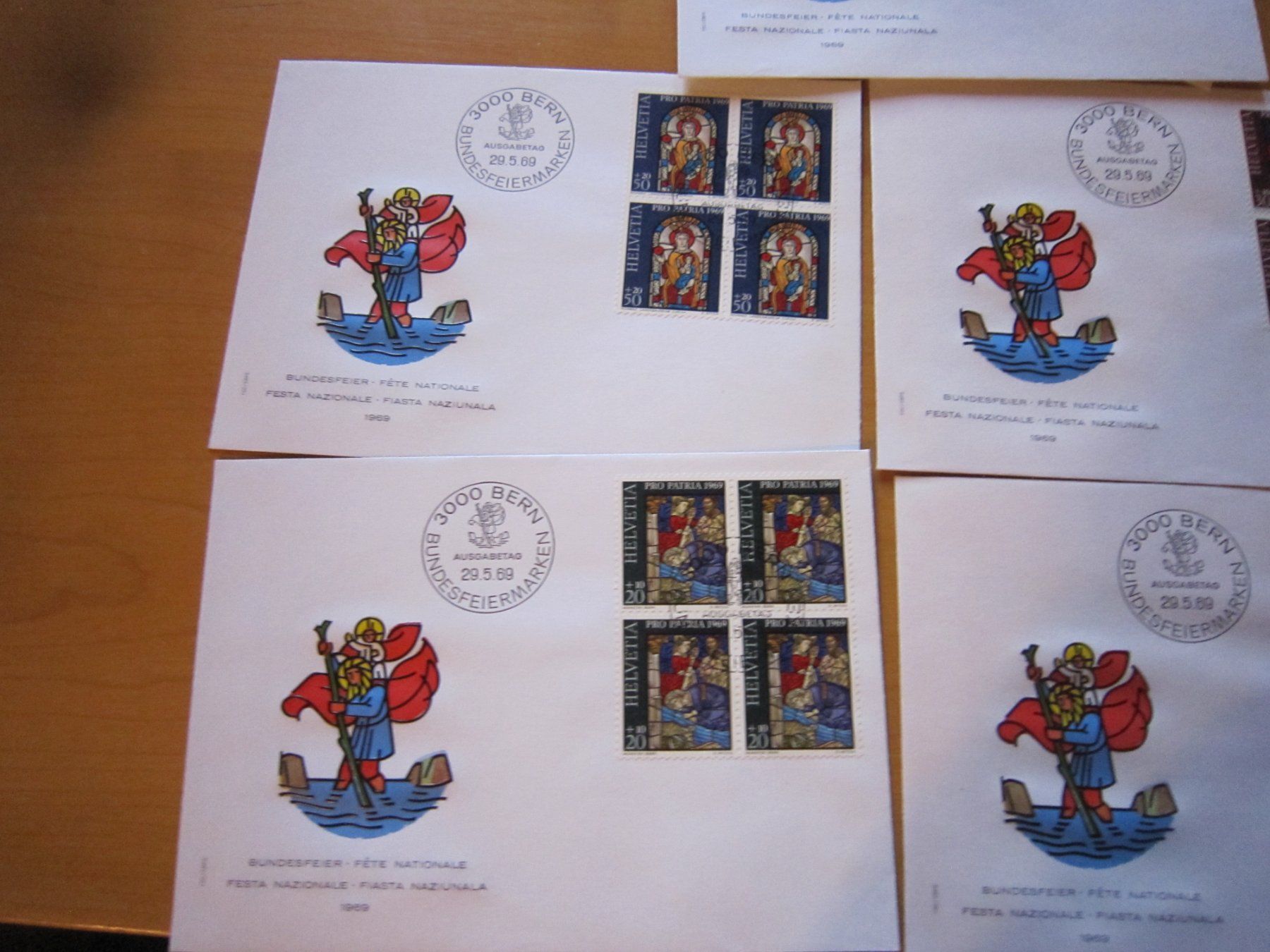 Tutti i francobolli: PP 1969 FDC Serie einzeln und 4er – Usato da Gordola venduto da Polentaefung 2
