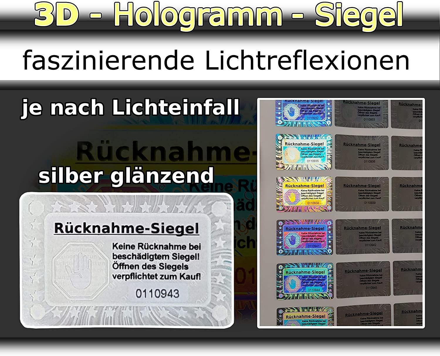 Sonstiges für Büro & Gewerbe: 50 Stück  3D-Holo-Sticker – Neu und originalverpackt aus Reiden von Gelbmeise 2