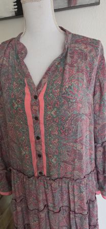 Hippie Kleid von Bigg Bull,Seide, Gr. M-L Top Zustand!