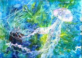 Aquarell Qualle